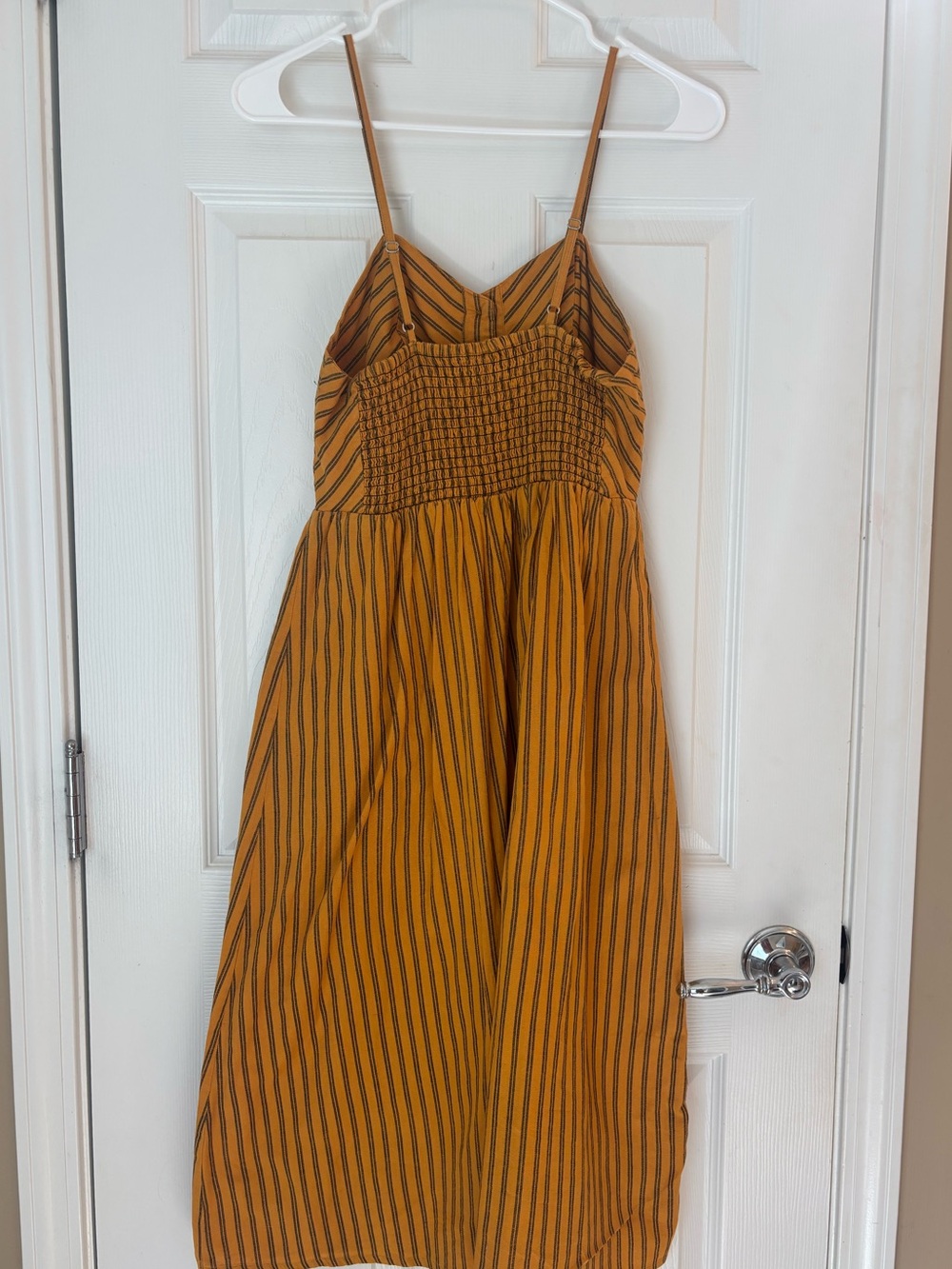 Japna Mustard Yellow Striped Midi Dress - Picture 2 of 6